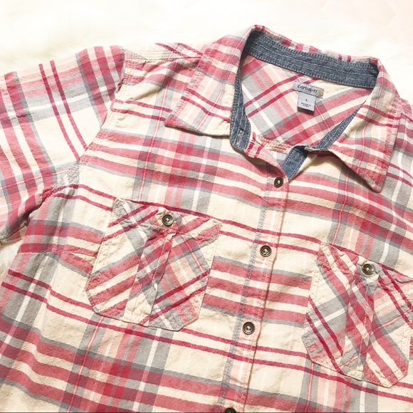 Carhartt Tops - Carhartt ⚜️ Soft Short Sleeved Plaid Shirt